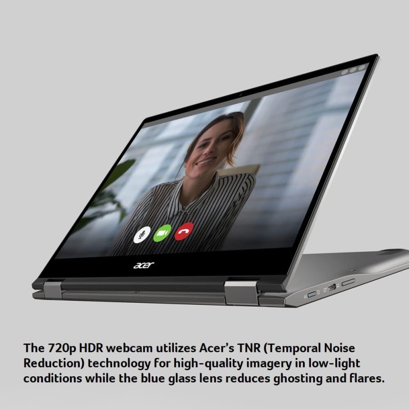 宏碁 ChromebookSpin 513敞篷笔记本电脑  13.5 英寸 2256x1504大猩猩玻璃触摸| MediaTek Kompanio 1380 八核 CPU | 8GB LPDDR4X | 128GB eMMC |