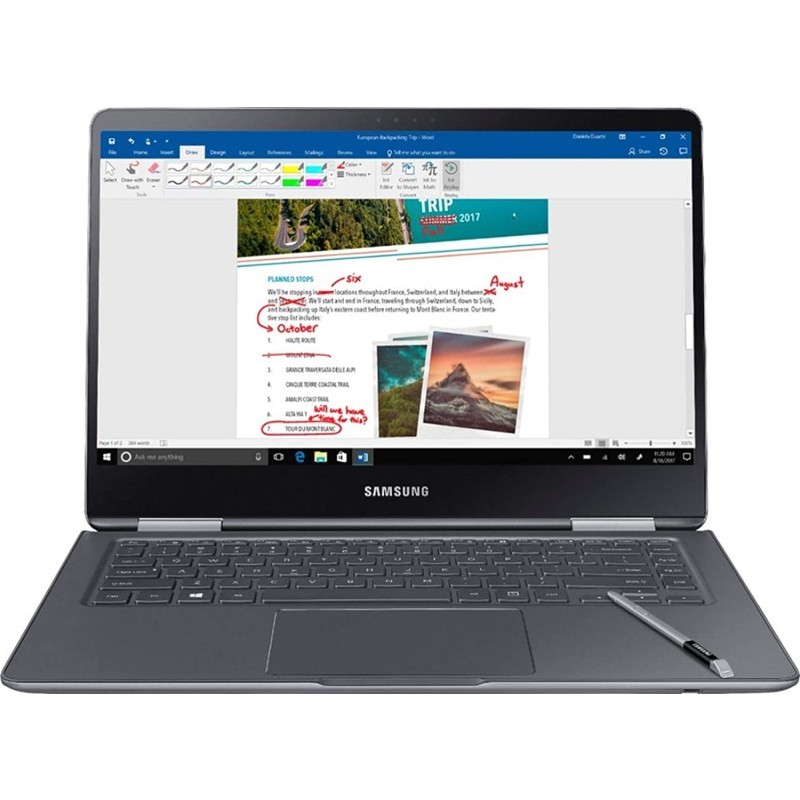 Samsung三星 Notebook 9 Pro NP940X5N-X01US 15英寸FHD 2合1触摸屏笔记本电脑,第八代英特尔四核 i7-8550U,最高4GHz,16GB DDR4,256 GB SSD,背光键盘,Windows 10